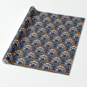 Papier Cadeau Chiens de Dalmatie Citrouille Halloween drôle