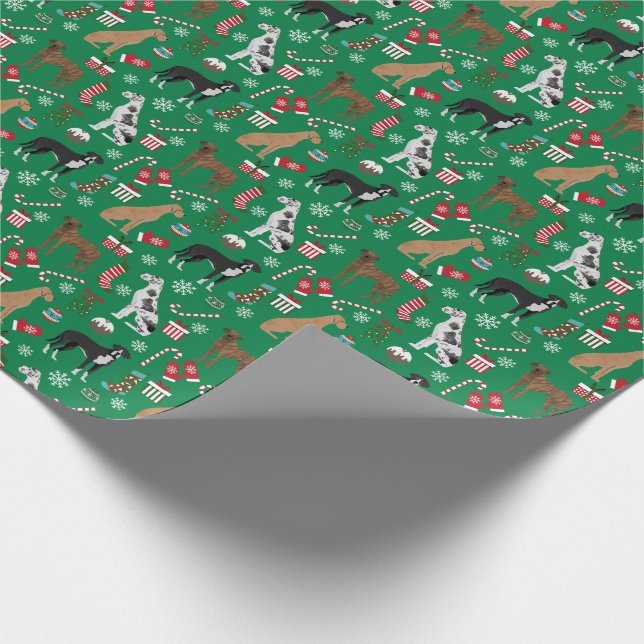 Papier Cadeau Chiens de Noël des grands Dane (Coin)