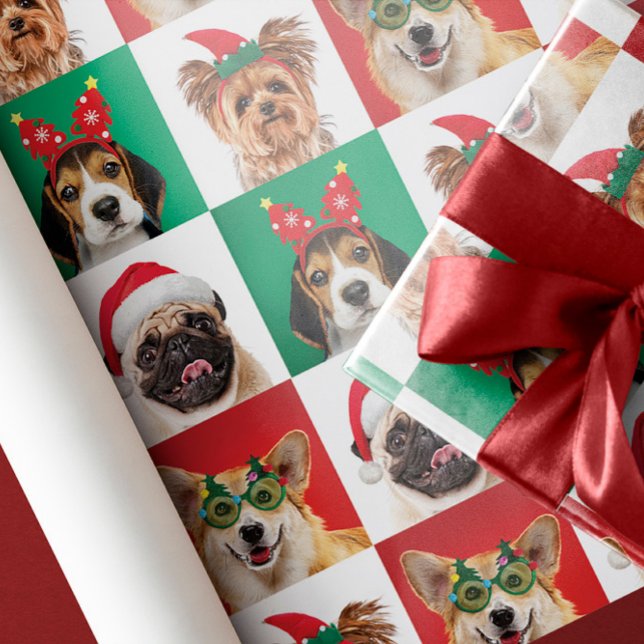 Papier Cadeau Chiens de Noël enveloppant des feuilles de papier (Créateur téléchargé)