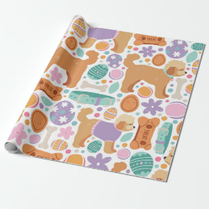 Papier Cadeau Chiens de Pâques et Traitements Motif