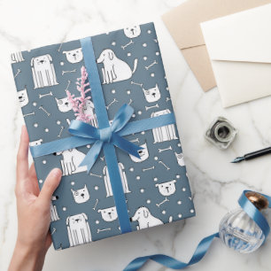 Papier Cadeau Chiens Gribouillent Joie