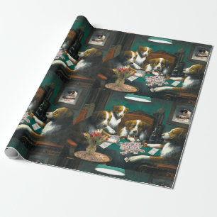 Papier Cadeau Chiens jouant le papier d'emballage