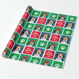 Papier Cadeau Chiens personnalisés Papier d'enveloppement de Noë