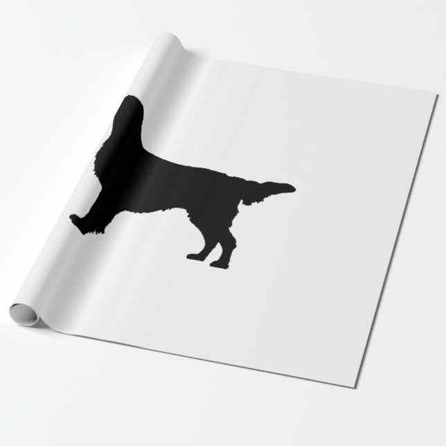 Papier Cadeau Chiens Plat-Enduits d'amour de silhouette de chien (Déroulé)