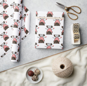 Papier Cadeau Chiffre À Bâtons Avec Coeur Rouge