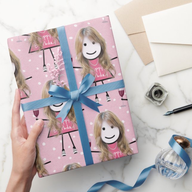 Papier Cadeau Chiffre D'Anniversaire Fille Avec Vin (Cadeaux)