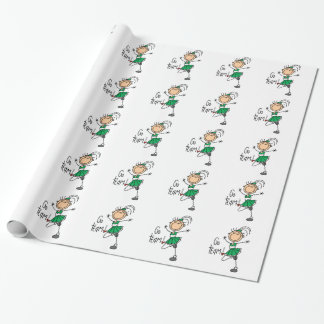 Papier Cadeau Chiffre vert papier d'emballage de bâton de