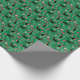 Papier Cadeau Chihuahua Dog Christmas noir et tan