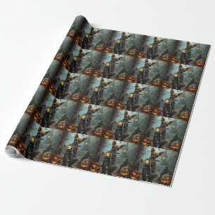 Papier Cadeau Chihuahua équitation moto Halloween effrayant