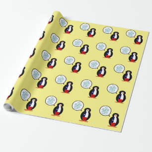 Papier Cadeau Chilienne Parler de Mme Penguin Personnalisée