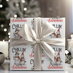 Papier Cadeau Chillin avec mes neiges Russe Snowman Noël