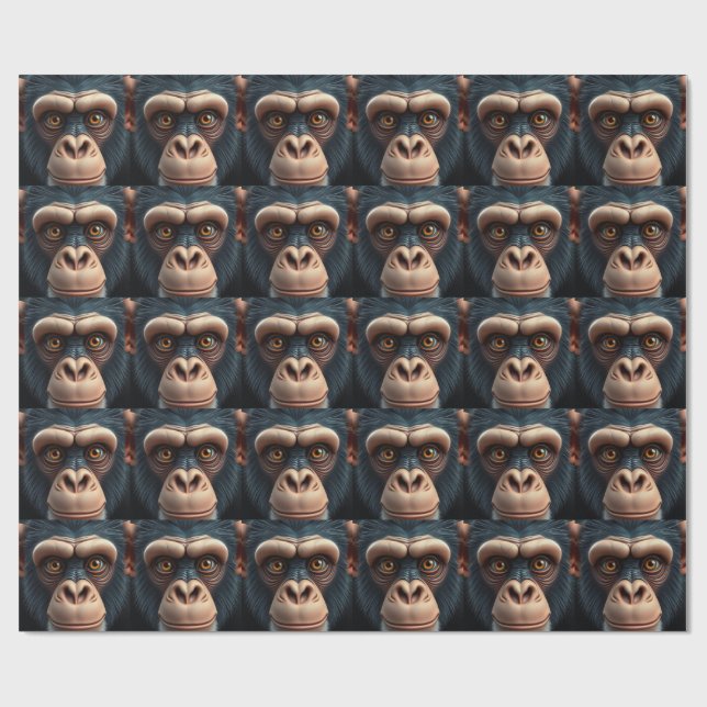 Papier Cadeau Chimpanzé fou mignon (Plat)