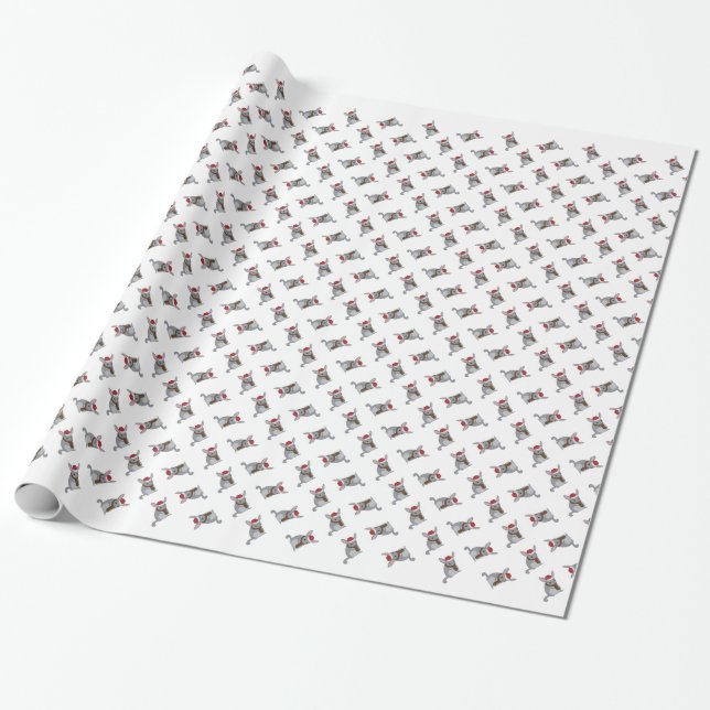 Papier Cadeau Chinchilla de Noël (Déroulé)