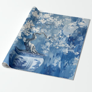 Papier Cadeau Chine Chinoiserie Cerise