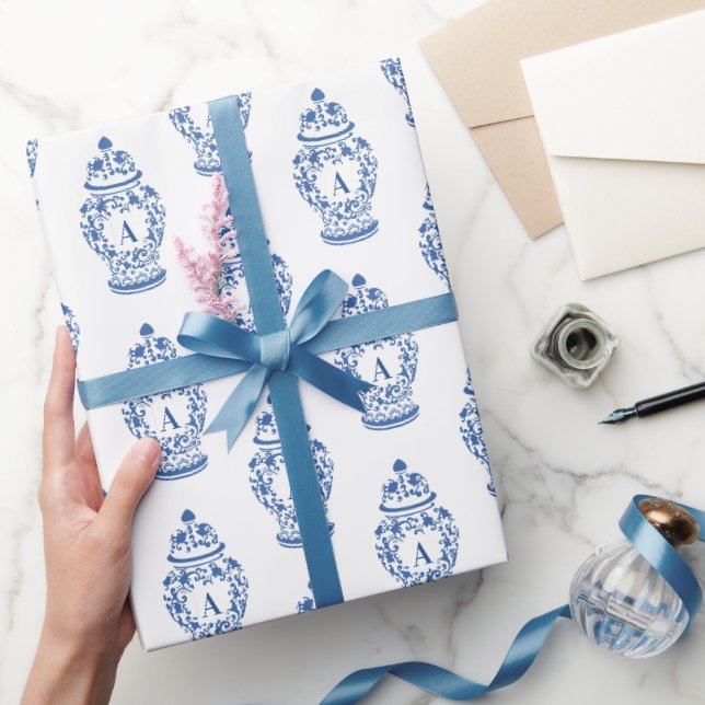 Papier Cadeau Chinoiserie Chic GingerJar | Monogramme (Cadeaux)