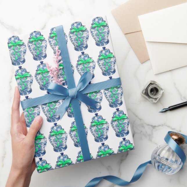 Papier Cadeau Chinoiserie Ginger Jar Jars  (Cadeaux)
