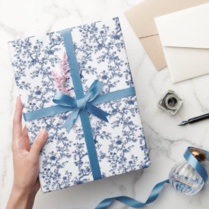 Papier Cadeau Chinoiserie Jardin bleu