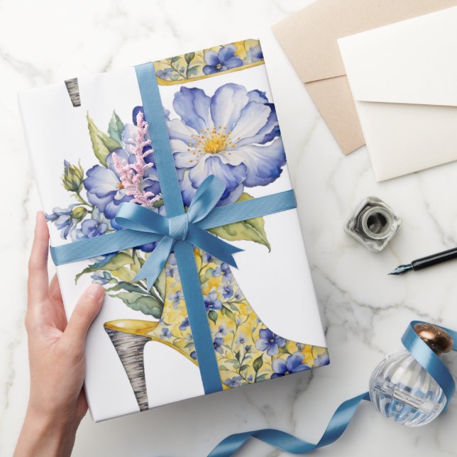 Papier Cadeau Chinoiserie moderne élégant Floral High Heel (Cadeaux)