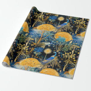 Papier Cadeau Chinoiserie Oiseaux Exotiques Motif Botanique (5)