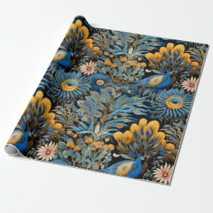 Papier Cadeau Chinoiserie Oiseaux Exotiques Motif Botanique (7)