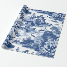 Papier Cadeau Chinoiserie Oriental Paysage Peinture