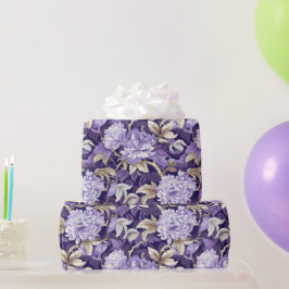 Papier Cadeau Chinoiserie Purple Gold Floral Peinture
