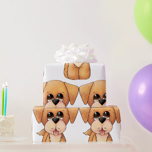 Papier Cadeau Chiot Golden Retriever