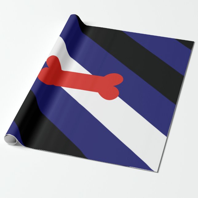 Papier Cadeau Chiot Jouer à la fierté drapeau (Déroulé)