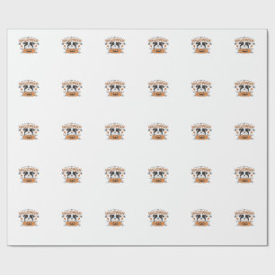 Papier Cadeau Chiot Mignon dans une Citrouille � Illustration de