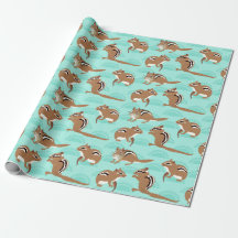 Chipmunks on Mint Green Arrière - plan Patterned