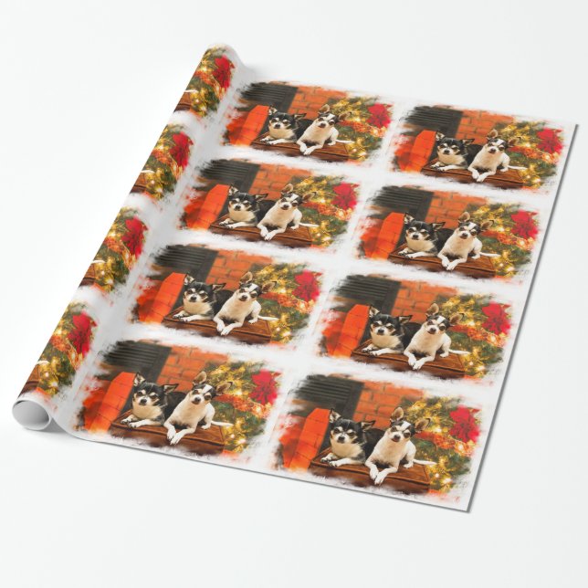 Papier Cadeau Chiwawa de Noël (Déroulé)