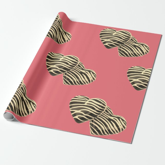 Papier Cadeau Chocolat bonbon coeur romantique rose mignon amour (Déroulé)