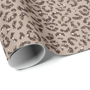 Papier Cadeau Chocolat Brown Mocha crème Parties scintillant léo