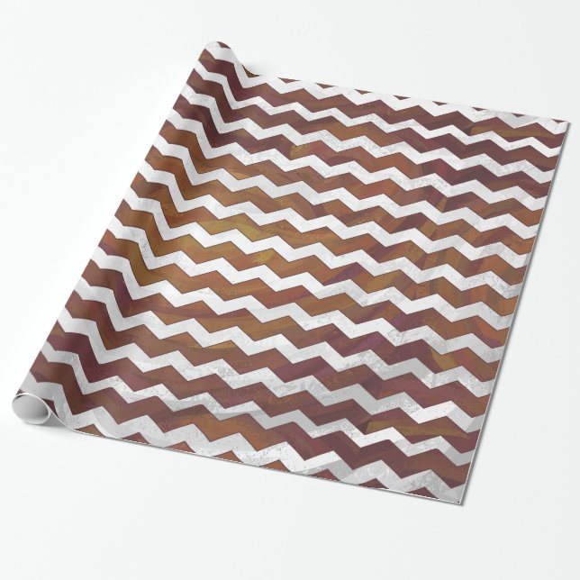 Papier Cadeau Chocolat Carmel Swirl Chevron Motif (Déroulé)