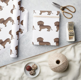 Papier Cadeau Chocolat Cheveux courts Motif de dessin de chien
