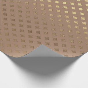 Papier Cadeau Chocolat Diamant Brown Sepia Or Metallic