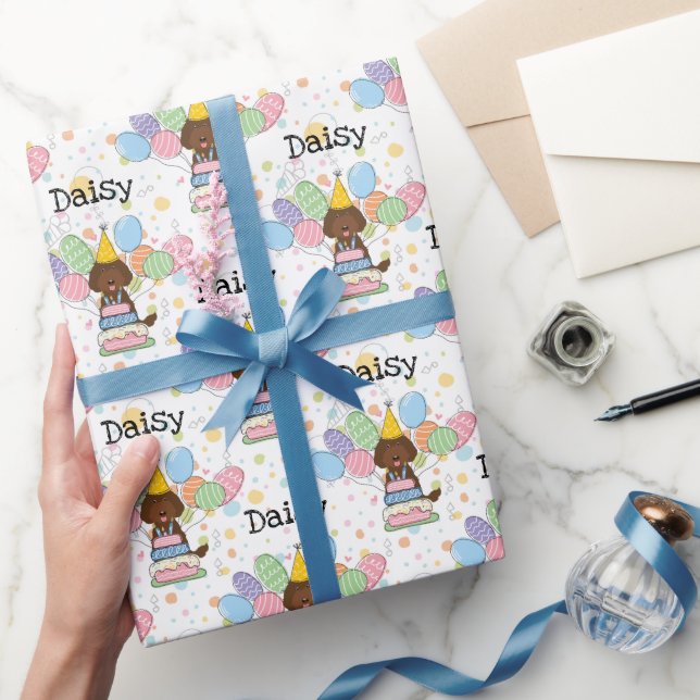Papier Cadeau Chocolat Labradoodé Chien Anniversaire (Cadeaux)