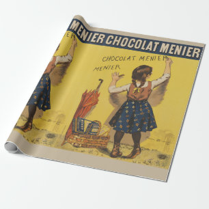 Papier Cadeau Chocolat Menier Petite fille Mur écriture