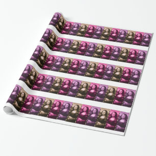 Papier Cadeau Chocolat rose violet Poster de animal Mona Lisa
