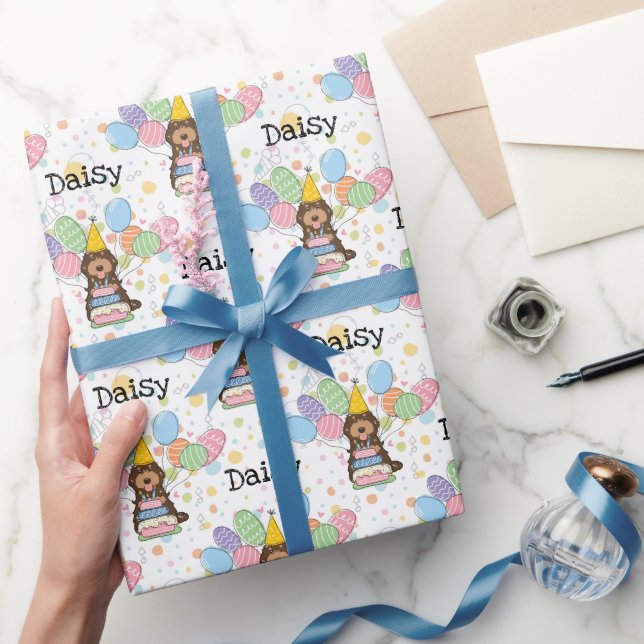 Papier Cadeau Chocolat Tan Cockapoo Chien Cavapoo Anniversaire (Cadeaux)