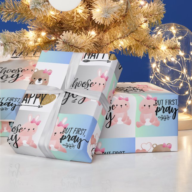 Papier Cadeau Choisissez Joy, Choisissez Happy, Mais Papier Gris (Vacances)
