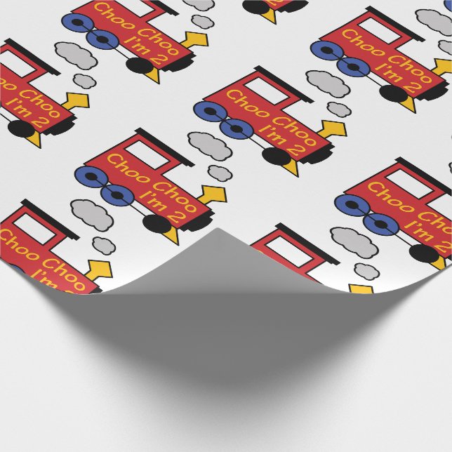 Papier Cadeau Choo Choo Je suis deux (Coin)