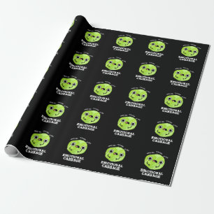 Papier Cadeau Chou émotionnel drôle Veggie Pun Dark BG