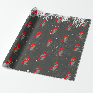 Papier Cadeau Chouette adorable en Branche comme Noël du Père 
