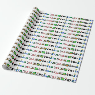 Papier Cadeau Chrismukkah Texte Graphique Enveloppe Cadeau