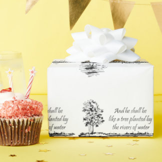 Papier Cadeau Christian Bible Encouraging Scripture Psalm 1:3