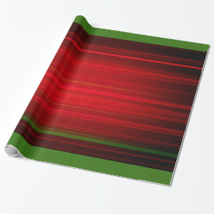 Papier Cadeau Christma Red Lines avec Lime Green Design