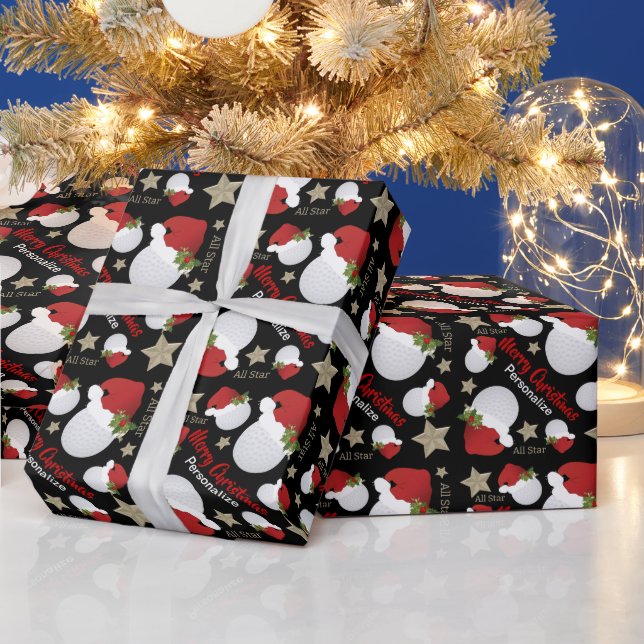 Papier Cadeau Christmas All Star Pro Golf - Personnaliser (Vacances)