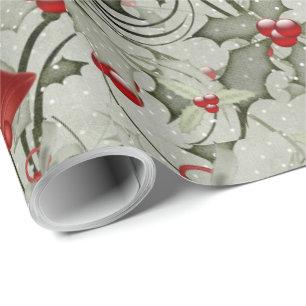 Papier Cadeau Christmas Bells et Holly