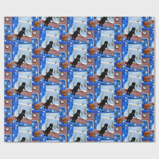Papier Cadeau Christmas Black Cat Art Painting